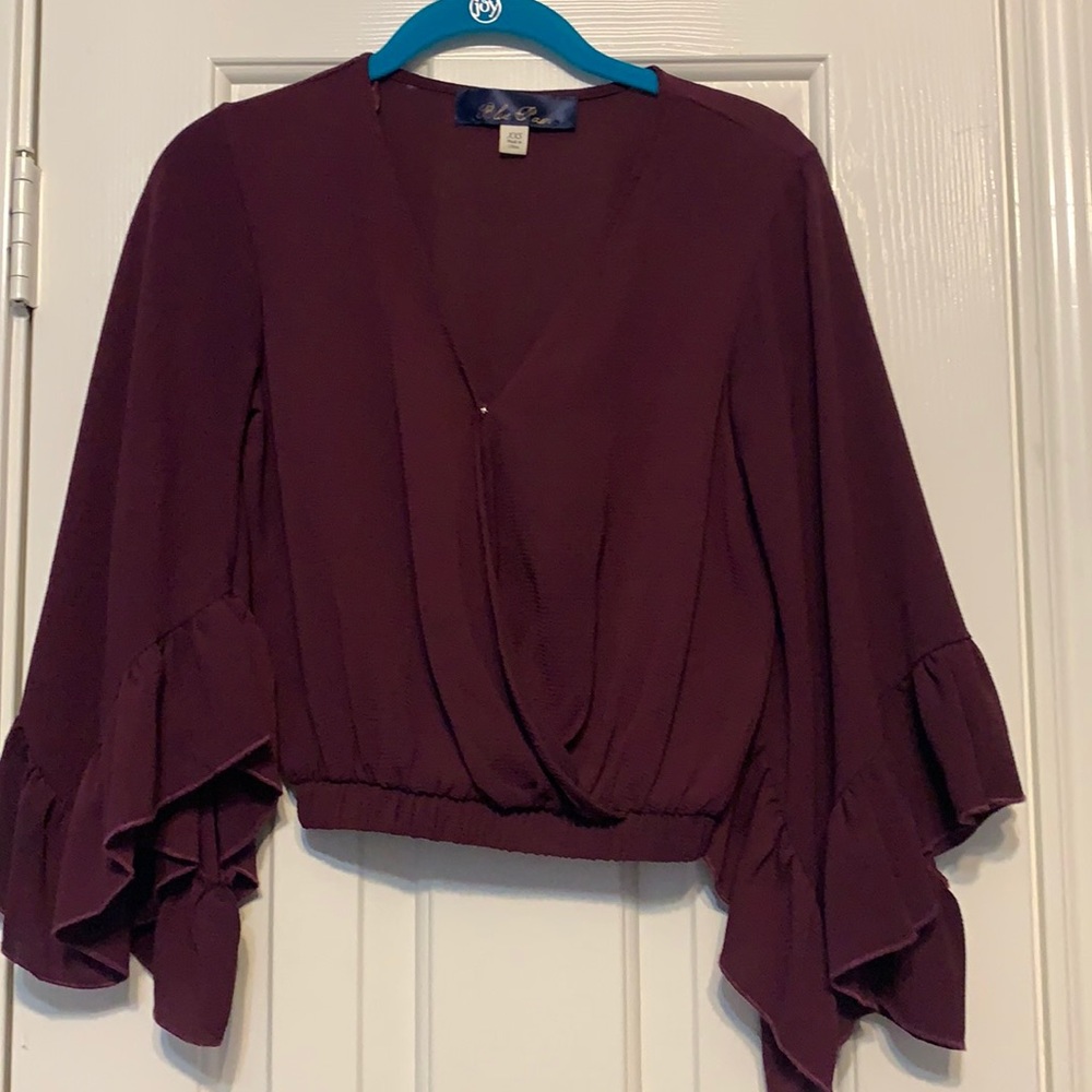Francesca maroon flowy crop top :)